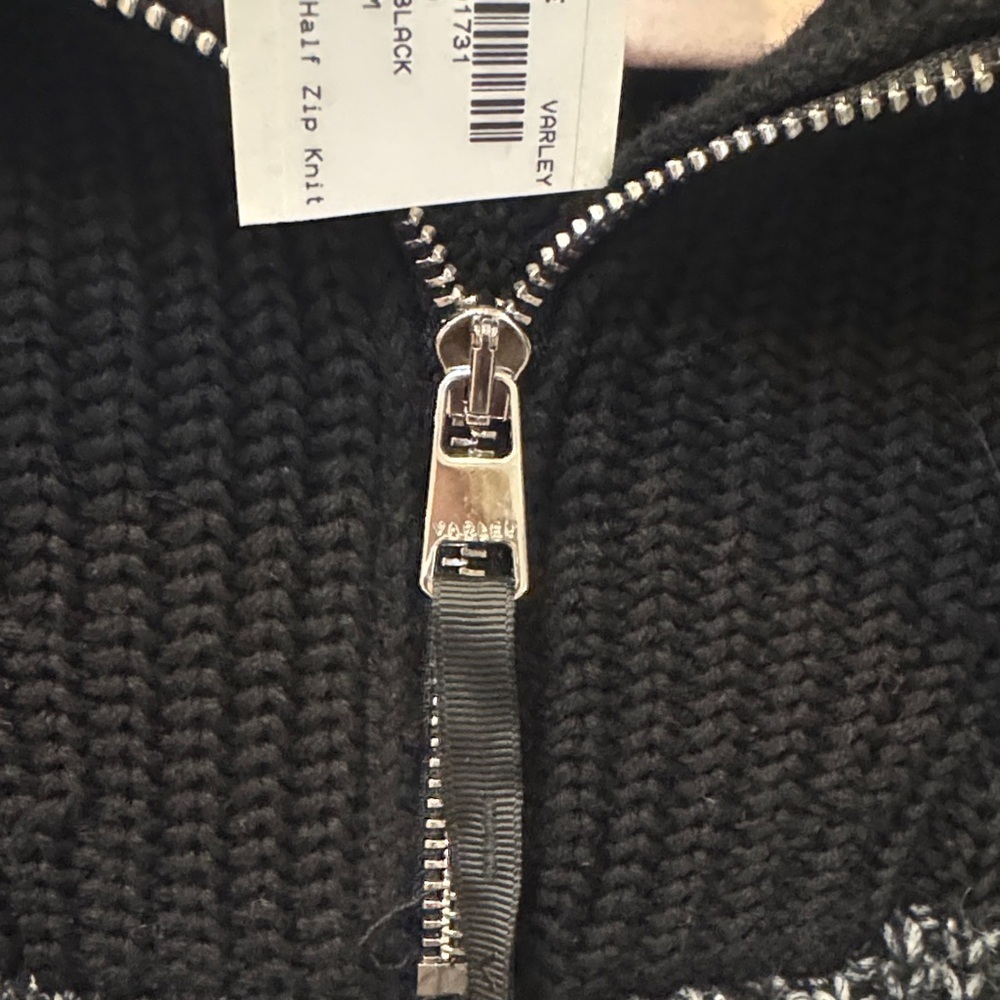 Varley Willard 2.0 Black and Charcoal Marled Half-Zip Sweater Medium NWT - Picture 7 of 9